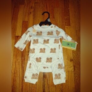 Newborn Dog Print Onesie And Pant Set